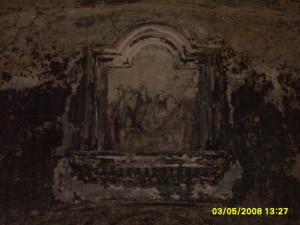 2008 фреска иконы Божией Матери  Курская Коренная с восточной стороны зимнего храма